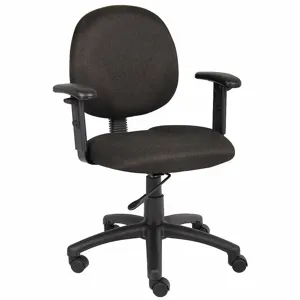 GRAINGER 6GNN0 Desk Chair, Adjustable Arm, Black, Polyester, 275 lbs. Capacity | CH9ZLM