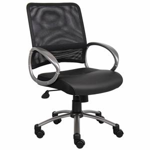 GRAINGER 6GNN2 Desk Chair, Fixed Arm, Black, Polyester, 275 lbs. Capacity | CH9ZLJ