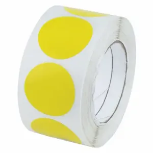 GRAINGER 6N791 Floor Marking Tape, Circle, Solid, Yellow, No Legend, 2 X 2 Inch, 5 Mil Tape Thick, Circle | CP9PQH 452D18