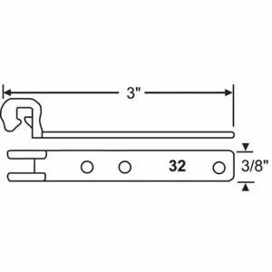 GRAINGER 70-500 Tube Balance Bracket, Tilt Window, Steel, Unfinished, 3 Inch Length, 1/2 Inch Heightt | CQ7YNK 451H37