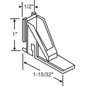 GRAINGER 70-513 Tube Balance Shoe, Window Spiral, Plastic, Unfinished, 1 15/32 Inch Length, 1 Inch Heightt | CQ7YNL 451H96