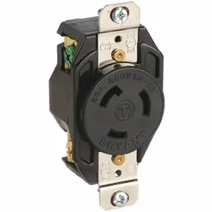 GRAINGER 70620FR Locking Receptacle, L6-20R, 20 A, 250V AC, Black, 2 Poles | CQ2FZB 49YX54