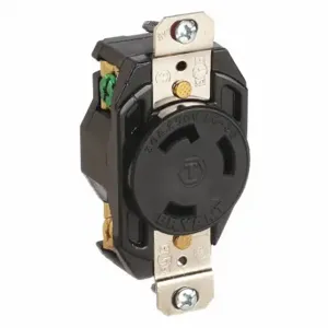 GRAINGER 70630FR Locking Receptacle, L6-30R, 30 A, 250V AC, Black, 2 Poles | CQ2FZC 49YX55