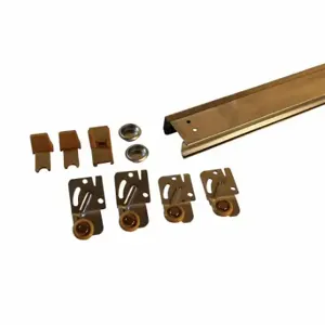 GRAINGER 7048U By-Pass Closet Door Track Set, Sliding Door, Steel/Plastic/Nylon, Zinc Plated | CP9YKP 793KE5