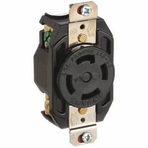 GRAINGER 71530FR Locking Receptacle, L15-30R, 30 A, 250V AC, Black, 3 Poles | CQ2FYU 49YX61