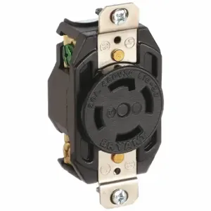 GRAINGER 71630FR Locking Receptacle, L16-30R, 30 A, 480V AC, Black, 3 Poles | CQ2FYW 49YX63