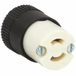 GRAINGER 7464N Midget Locking Connector, ML1-15R, 15 A, 125V AC, 2 Poles, Black/White, Screw Terminals | CQ2FXP 49YX68