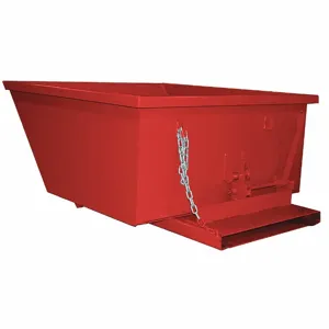 GRAINGER 7577LPRed Self-Dumping Hopper, 20.3 Cu ft Cubic Foot Capacity, 55 3/4 Inch Length, Red | CQ4LQD 437V57