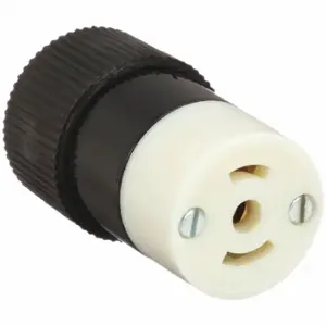 GRAINGER 7593NC Midget Locking Connector, ML2-15R, 15 A, 125V AC, 2 Poles, Black/White, Screw Terminals | CQ2FXQ 49YX74