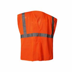GRAINGER 786F81 High Visibility Vest, ANSI Class 2, U, 5XL, Orange/Red, Mesh Polyester, Single | CQ2EMX