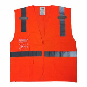 GRAINGER 786F93 High Visibility Vest, ANSI Class 2, U, XL, Orange/Red, Zipper, Single, Mic Tab | CQ2EPN
