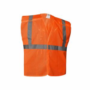 GRAINGER 786FD5 High Visibility Vest, ANSI Class 2, X, XL, Orange/Red, Mesh Polyester, Single | CQ2EQH
