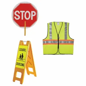 GRAINGER 7Y369 Crosswalk SKit, Vest/Floor Sign/Paddle Sign | CQ7RCB