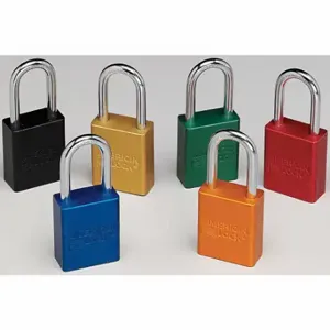 GRAINGER 7Y518 Keyed Padlock, Keyed Different, Aluminum, Std Body Body Size, Hardened Steel, Std | CQ2KEH