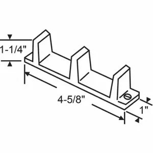 GRAINGER 8-208 Door Floor Guide, By-Pass Door, Nylon, Unfinished, 4 5/8 Inch Lg | CP9YKU 448R78