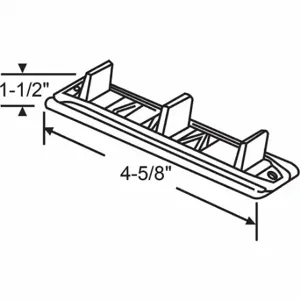 GRAINGER 8-209-4G Door Floor Guide, By-Pass Door, Nylon/Steel, Plated, 4 5/8 Inch Lg, 4 PK | CP9YKW 448R77