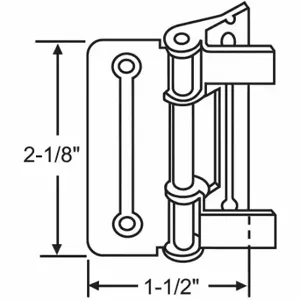 GRAINGER 8-236 Bifold Door Hinge, 2 Holes per Leaf, 2 1/8 Inch Door Leaf Height, 1 1/2 Inch Door Leaf Wd | CP9CLY 451J09