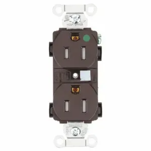 GRAINGER 8200HBTR Receptacle, Duplex, 5-15R, 15 A, 125V AC, Brown, 2 Poles, Screw Terminals | CQ2EWM 52HC80