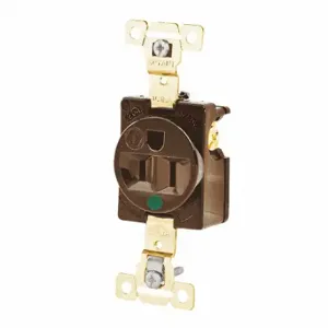 GRAINGER 8210 Receptacle, Single, 5-15R, 15 A, 125V AC, Brown, 2 Poles, Screw Terminals | CQ2EZM 52HC32