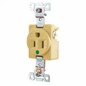 GRAINGER 8210I Receptacle, Single, 5-15R, 15 A, 125V AC, Ivory, 2 Poles, Screw Terminals | CQ2EZF 49YY75