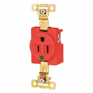 GRAINGER 8210RED Receptacle, Duplex, 5-15R, 15 A, 125V AC, Red, 2 Poles, Screw Terminals | CQ2EXF 52HC83