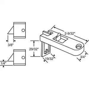 GRAINGER 83-607BA-1 Slide Latch, Tilt Window, Plastic, Unfinished, 2 9/32 Inch Length, 11/32 Inch Height | CQ7YNF 451J17