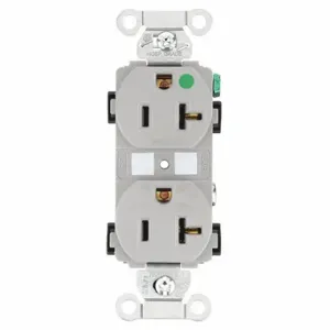 GRAINGER 8300HBGRY Receptacle, Duplex, 5-20R, 20 A, 125V AC, Gray, 2 Poles, Screw Terminals | CQ2EYB 49YY77