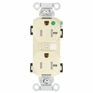 GRAINGER 8300HBITR Receptacle, Duplex, 5-20R, 20 A, 125V AC, Ivory, 2 Poles, Screw Terminals | CQ2EYG 52HC86