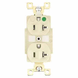 GRAINGER 8300IL Receptacle, Duplex, 5-20R, 20 A, 125V AC, Ivory, 2 Poles, Screw Terminals | CQ2EYF 52HD51