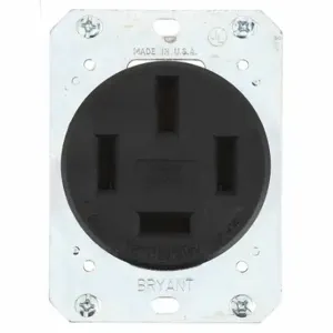 GRAINGER 8360FR Receptacle, Single, 18-60R, 120/208V AC, 60 A, 4 Poles, Black, Screw Terminals | CQ2GCB 49YY87