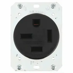 GRAINGER 8450FR Receptacle, Single, 15-50R, 250V AC, 50 A, 3 Poles, Black, Screw Terminals, Std Protection | CQ2GBZ 49YY89