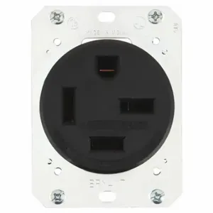 GRAINGER 8460FR Receptacle, Single, 15-60R, 250V AC, 60 A, 3 Poles, Black, Screw Terminals, Std Protection | CQ2GCA 49YY90