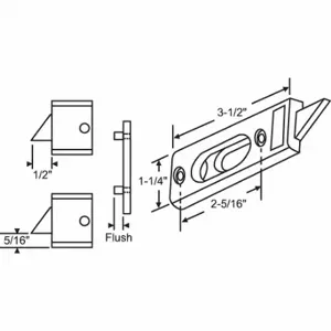 GRAINGER 85-533WH-1 Tilt Slide Latch, Right/Left Hand Tilt Window, Plastic, Unfinished, 3 1/2 Inch Length | CQ7YPG 451J21