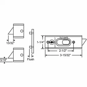 GRAINGER 85-619PW-1 Tilt Slide Latch, Tilt Window, Plastic, Unfinished, 3 15/32 Inch Length | CQ7YPH 451J22