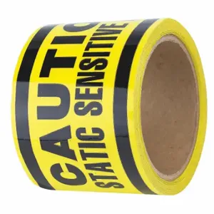 GRAINGER 20FV85 Floor Marking Tape, Message, Message, Black/Yellow, Hazard Warning, 3 Inch x 54 ft | CP9PRJ 452C48