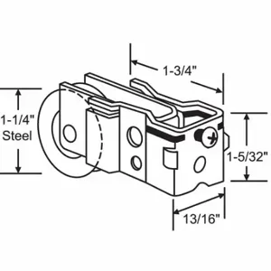 GRAINGER 9-215 Roller Assembly, Roller, Steel, Unfinished, 3 Inch Length, 1 1/2 Inch Width | CP9YMP 451H54