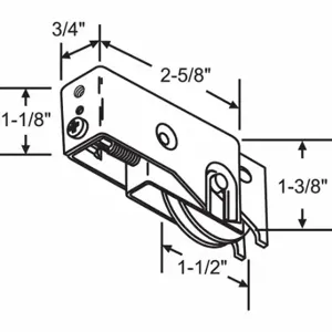 GRAINGER 9-261 Roller Assembly, Roller, Steel, Unfinished, 3 23/64 Inch Length, 3/4 Inch Width | CP9YMM 451H56