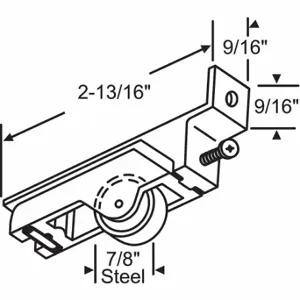 GRAINGER 9-277 Roller Assembly, Sliding, Zinc, Unfinished, 2 13/16 Inch Length, 9/16 Inch Width | CP9YNV 451J23