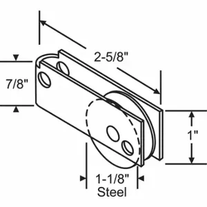 GRAINGER 9-279 Roller Assembly, Sliding, Steel, Steel Plated, 2 5/8 Inch Length, 1 Inch Width | CP9YMR 451J24