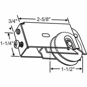 GRAINGER 9-392 Roller Assembly, Roller, Steel, Unfinished, 3 3/8 Inch Length, 1 5/8 Inch Width | CP9YMN 451H55