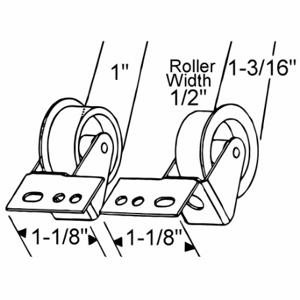 GRAINGER 900-11808 Drawer Front Roller Set, Conventional, Bracket, Friction, Steel Plated, Full | CP9CZT 451J89