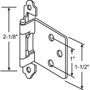 GRAINGER 900-8910AB Cabinet Door Hinge, 2 Holes per Leaf, 1 1/2 Inch Door Leaf Height, 1 1/2 Inch Door Leaf Wd | CP9CMT 451K03