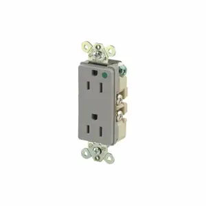 GRAINGER 9200GRY Receptacle, Decorator Duplex, 5-15R, 15 A, 125V AC, Gray, 2 Poles, Screw Terminals | CQ2EWG 52HC92