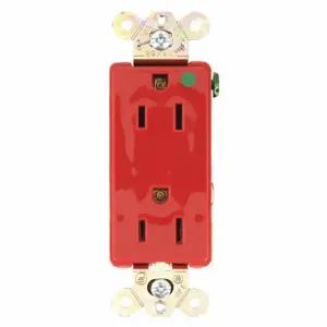 GRAINGER 9200RED Receptacle, Decorator Duplex, 5-15R, 15 A, 125V AC, Red, 2 Poles, Screw Terminals | CQ2EWH 52HC94