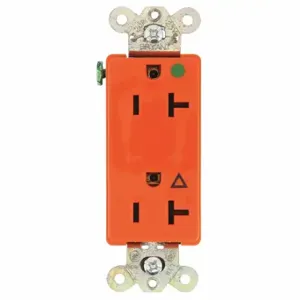 GRAINGER 9300IG Receptacle, Decorator Duplex, 5-20R, 20 A, 125V AC, Orange, 2 Poles, Screw Terminals | CQ2EZU 49YY91