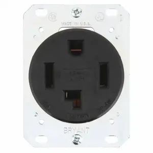 GRAINGER 9430FR Receptacle, Single, 14-30R, 30 A, 125/250V AC, Black, 3 Poles, Screw Terminals, Std Resist | CP8XXL 49YY92