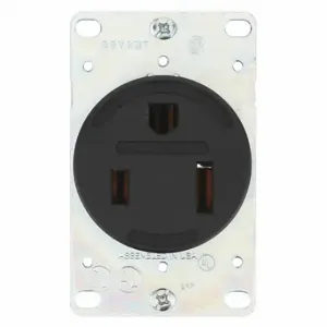 GRAINGER 9550FR Receptacle, Single, 5-50R, 50 A, 125V AC, Black, 2 Poles, Screw Terminals, Std Resist | CP8XXZ 49YY95