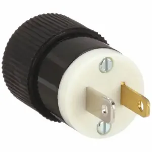 GRAINGER 9754NS Straight Blade Plug, 1-15P, 15 A, 125VAC, Black/White, 2 Poles | CQ2FZZ 49YY48