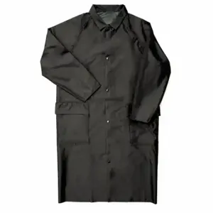 GRAINGER 975B XSM Raincoat, S, Black, Hook-And-Loop/Snap/Storm Flap, Polyurethane, 2 Pockets | CQ4ACR 9G374