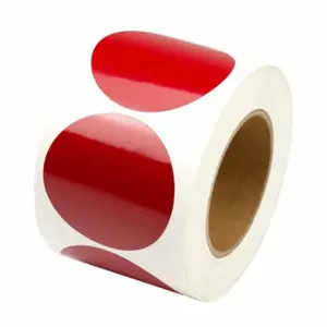 GRAINGER 9AG03 Floor Marking Tape, Circle, Solid, Red, No Legend, 3 X 4 Inch, 5 Mil Tape Thick, 500 PK | CP9PQD